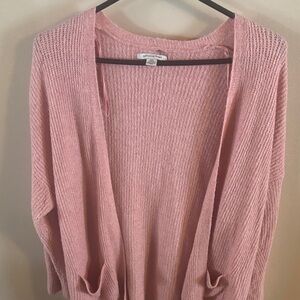American Eagle Outfitters Blush Open-Front Cardigan